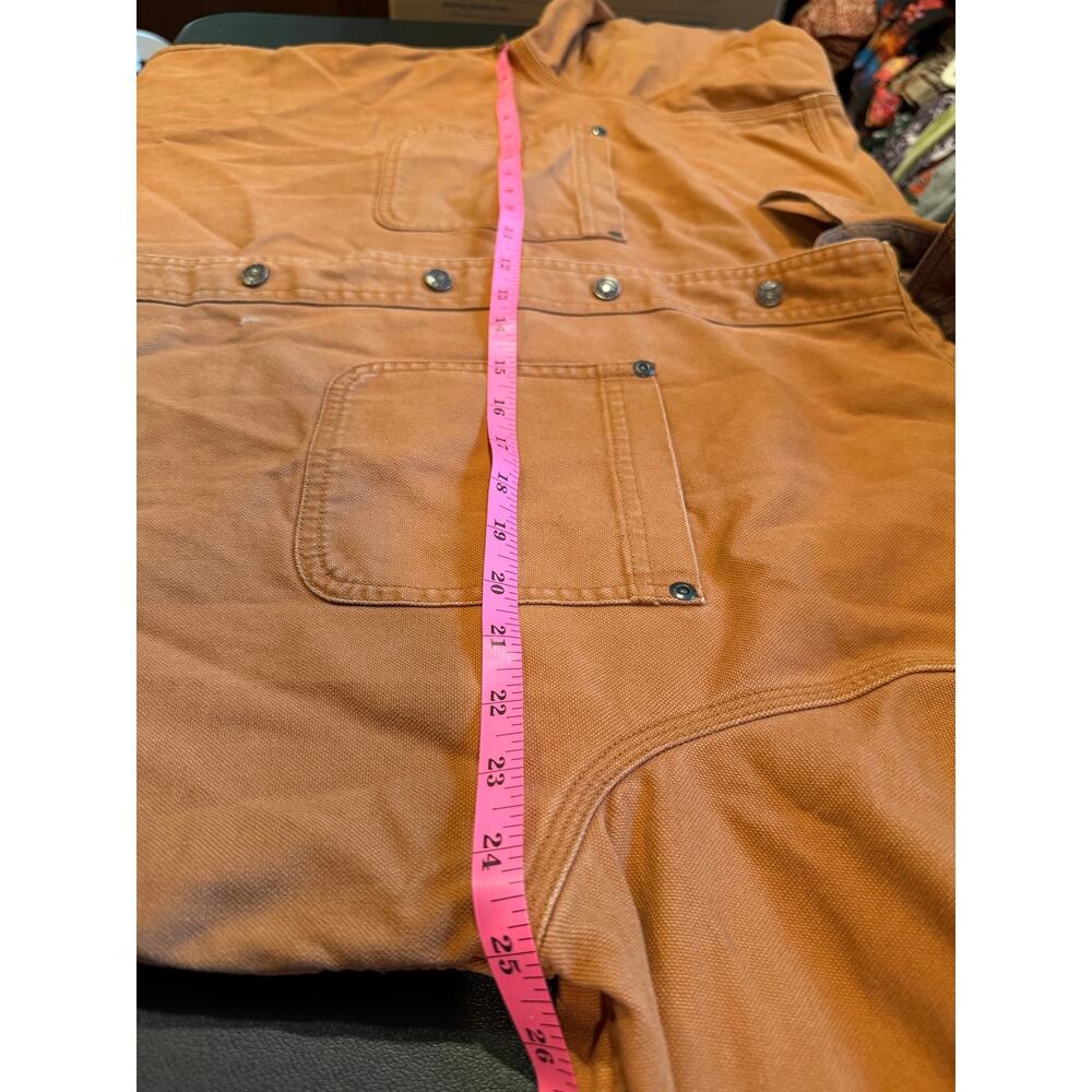 L.L.Bean Men Large Brown Canvas Shirt Flannel Lined Cotton Outdoor Workwear - Picture 5 of 15